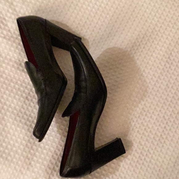 Donal J Pliner black pointed toe high heels loafers slip on loafers # 8N. - Picture 6 of 8